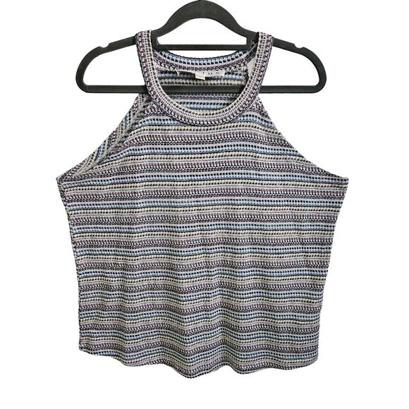 Hiatus Women's Size 0X High Neck Tank Top Multicolor Retro Knit Stripe - Picture 1 of 6